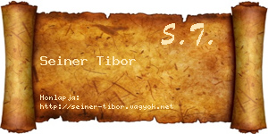 Seiner Tibor névjegykártya